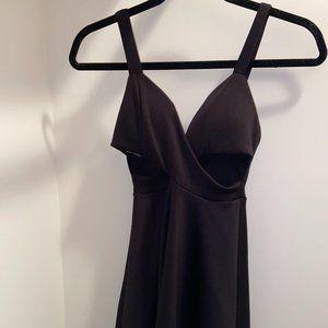 Cut-out Black Skater Dress
